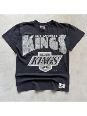 Vintage 1990s Los Angeles Kings NHL Faded Black Nutmeg T Shirt